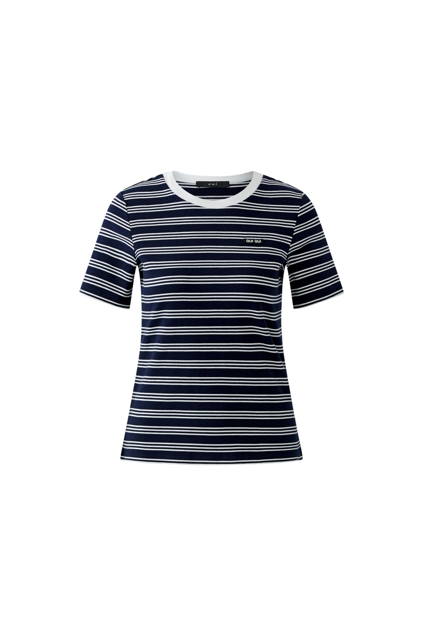 Oui White Blue Stripe T-Shirt 97207