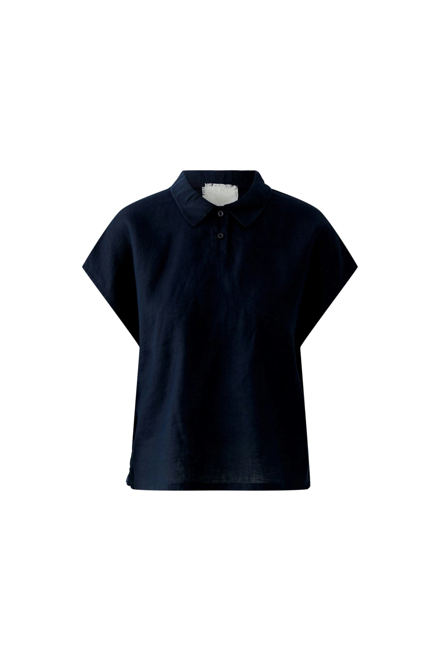 Oui Dark Blue Linen Blouse 97224