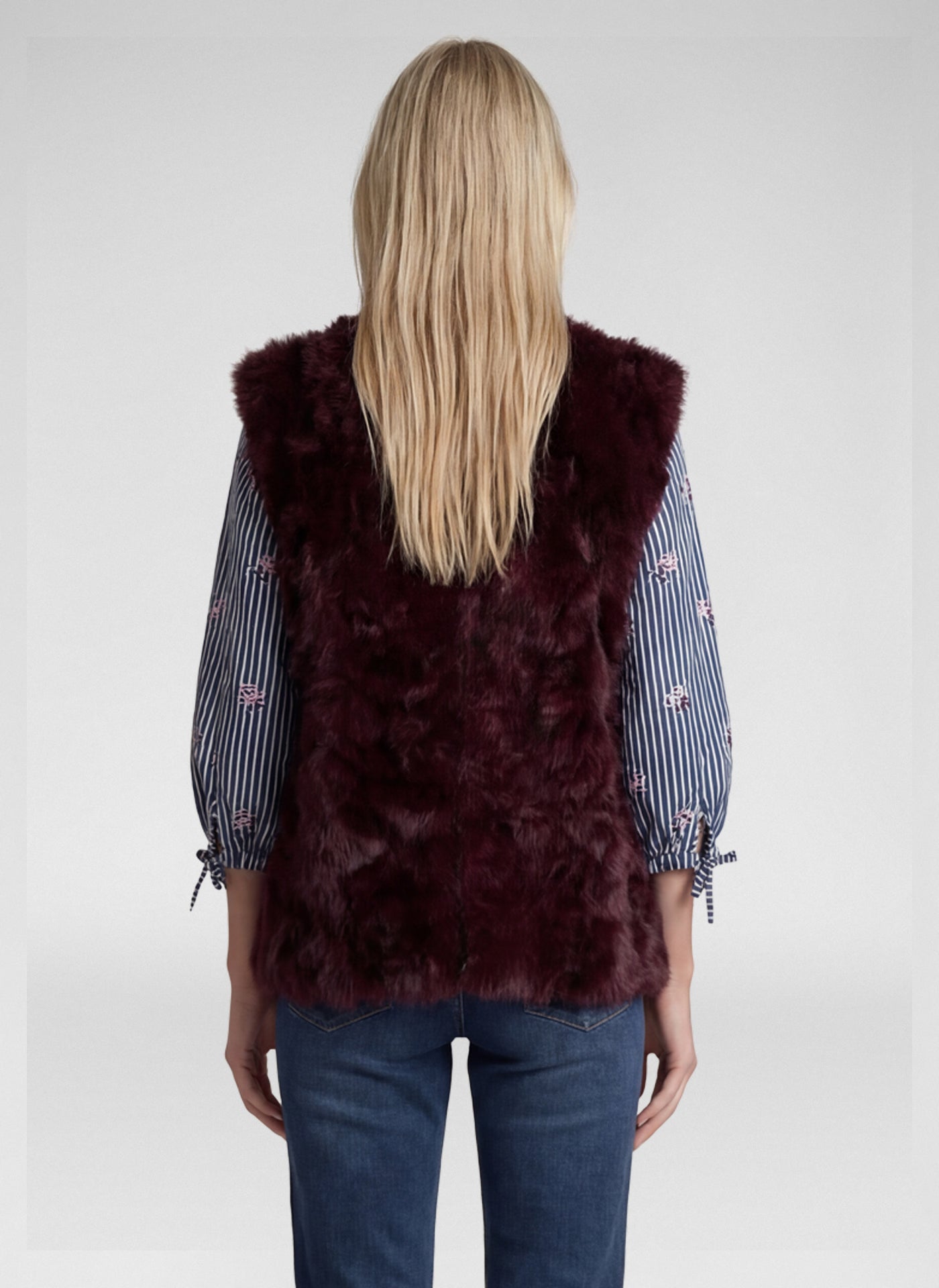 Rabe 57-114872 Faux Fur Waistcoat Merlot