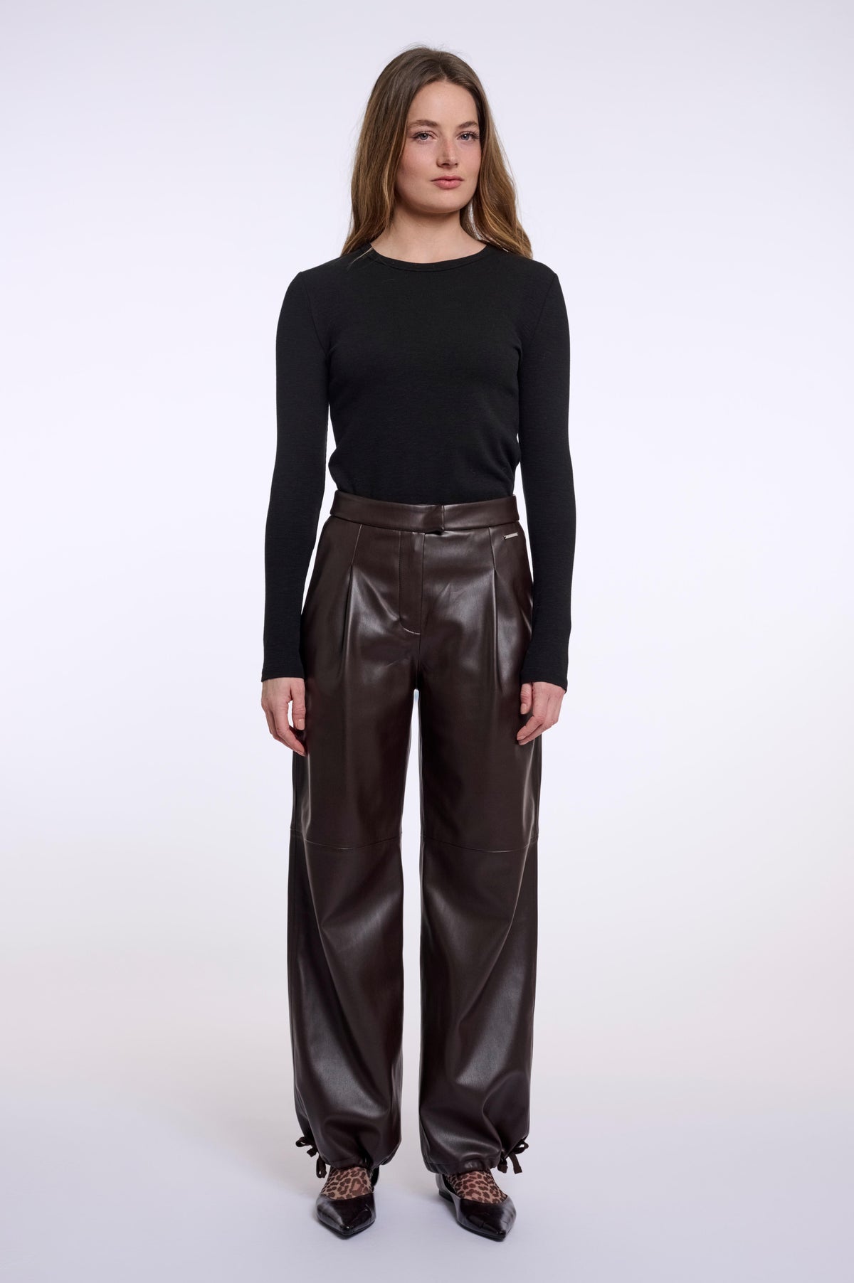 Rino & Pelle Khaoula Faux Leather Trousers Peated