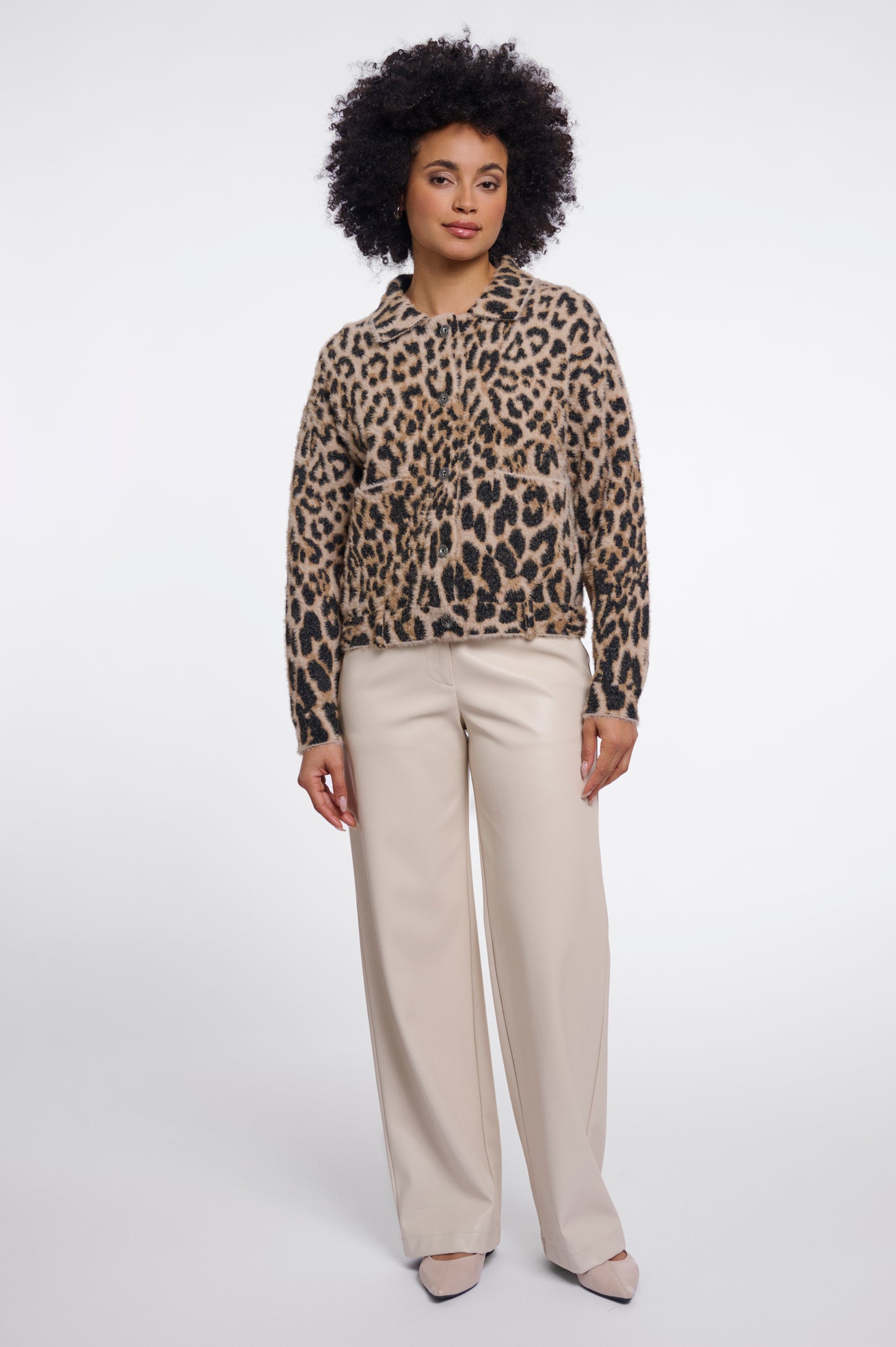 Rino & Pelle Bubbly Boxy Jacket-Light Leopard