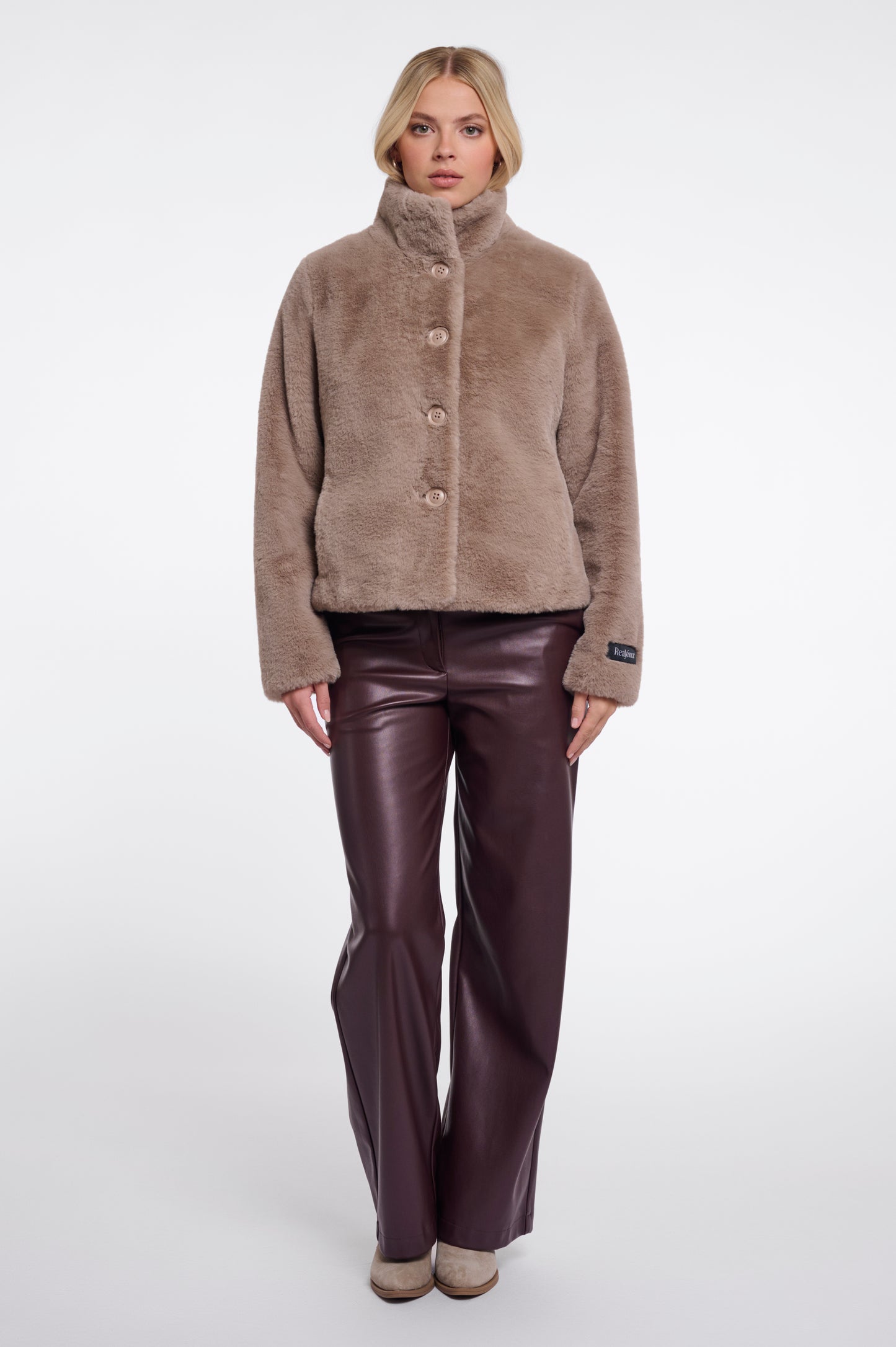 Rino & Pelle Vie Faux Fur Jacket Mocha Latte