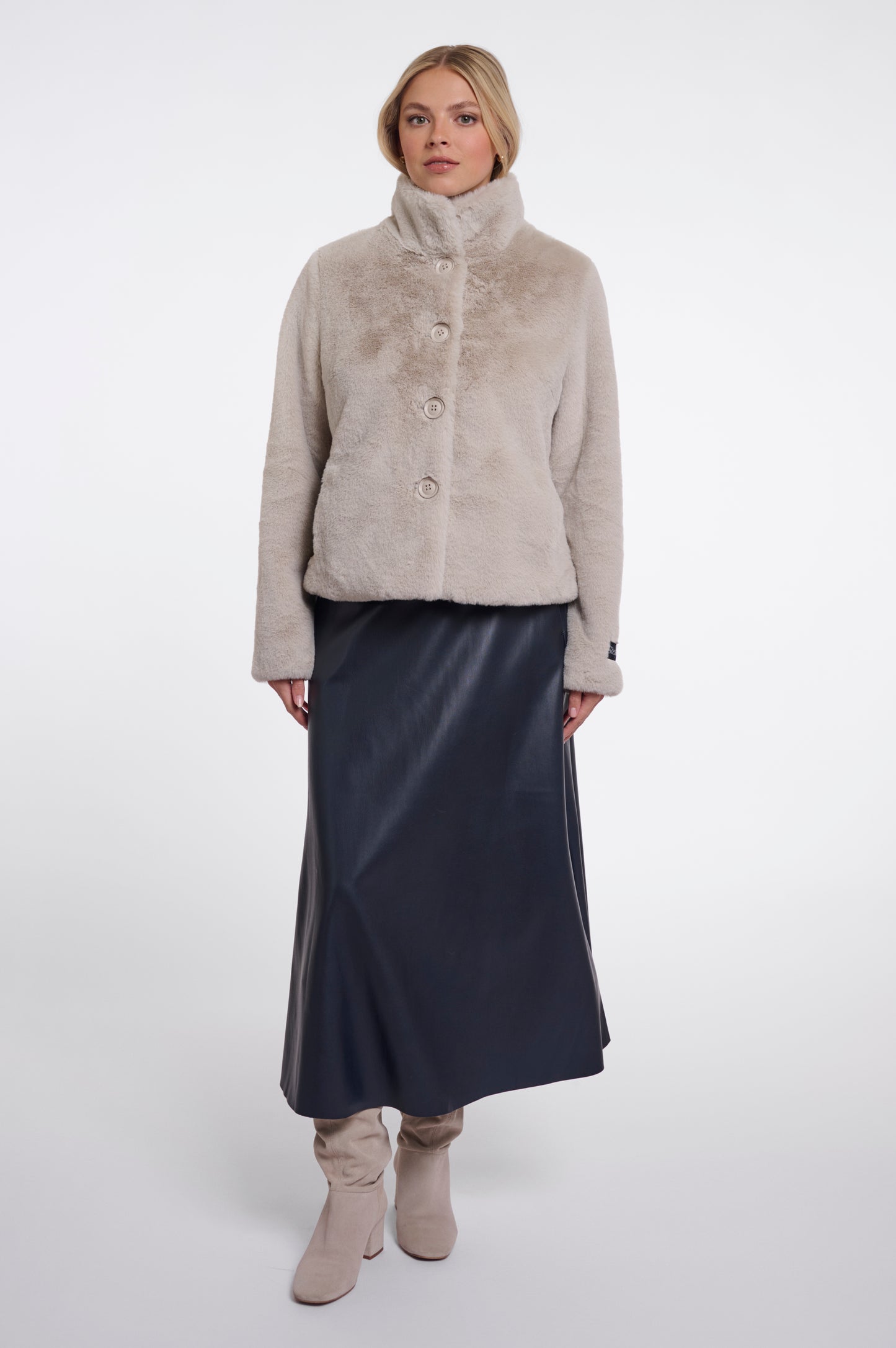 Rino & Pelle Vie Faux Fur Jacket Birch
