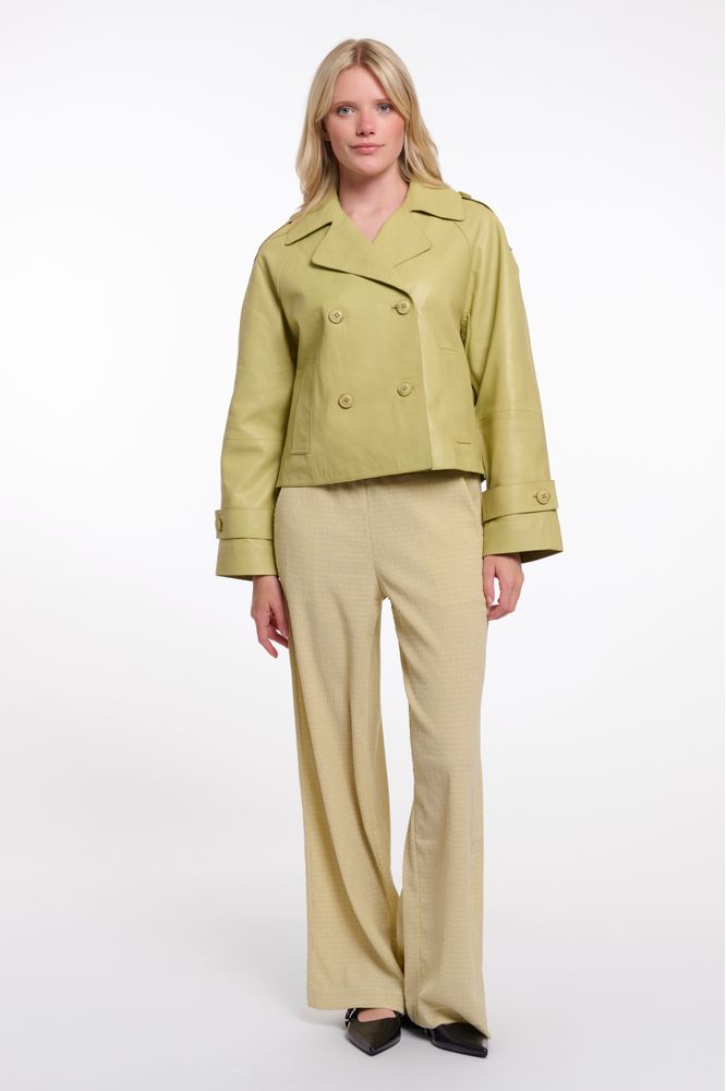 Rino & Pelle Lotte Leather Jacket Green Curry