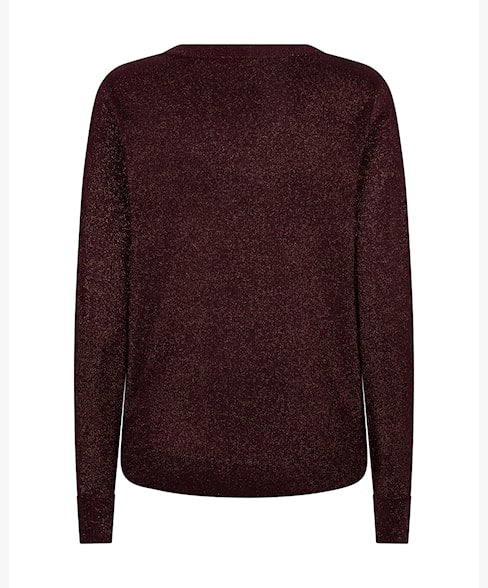 Red Button Sweet Sparkle Top Burgundy