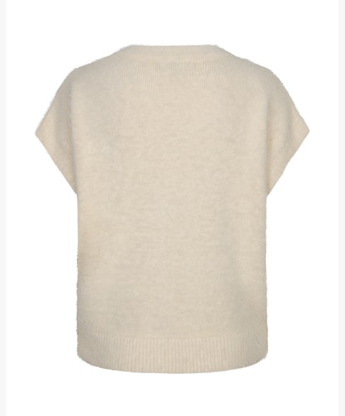 Red Button Fuzzy Top Cream