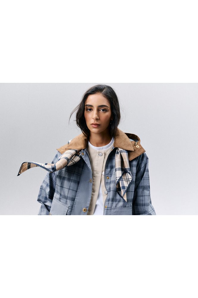 Barbour Carnforth Casual Jacket Grey Tartan