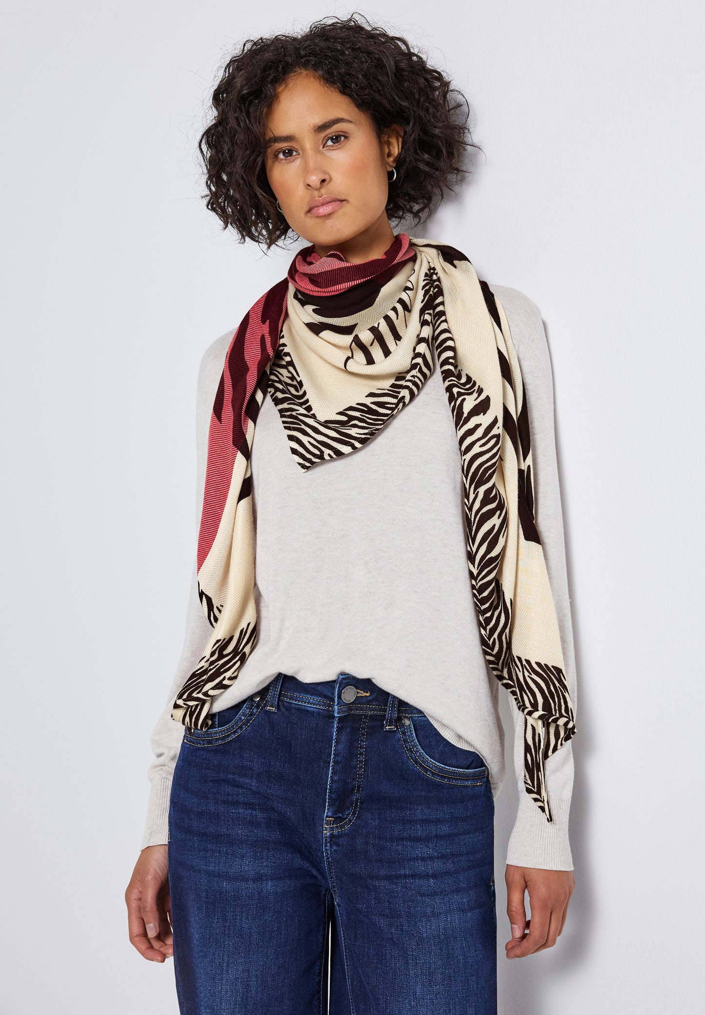 Street One Animal Print Scarf 572910