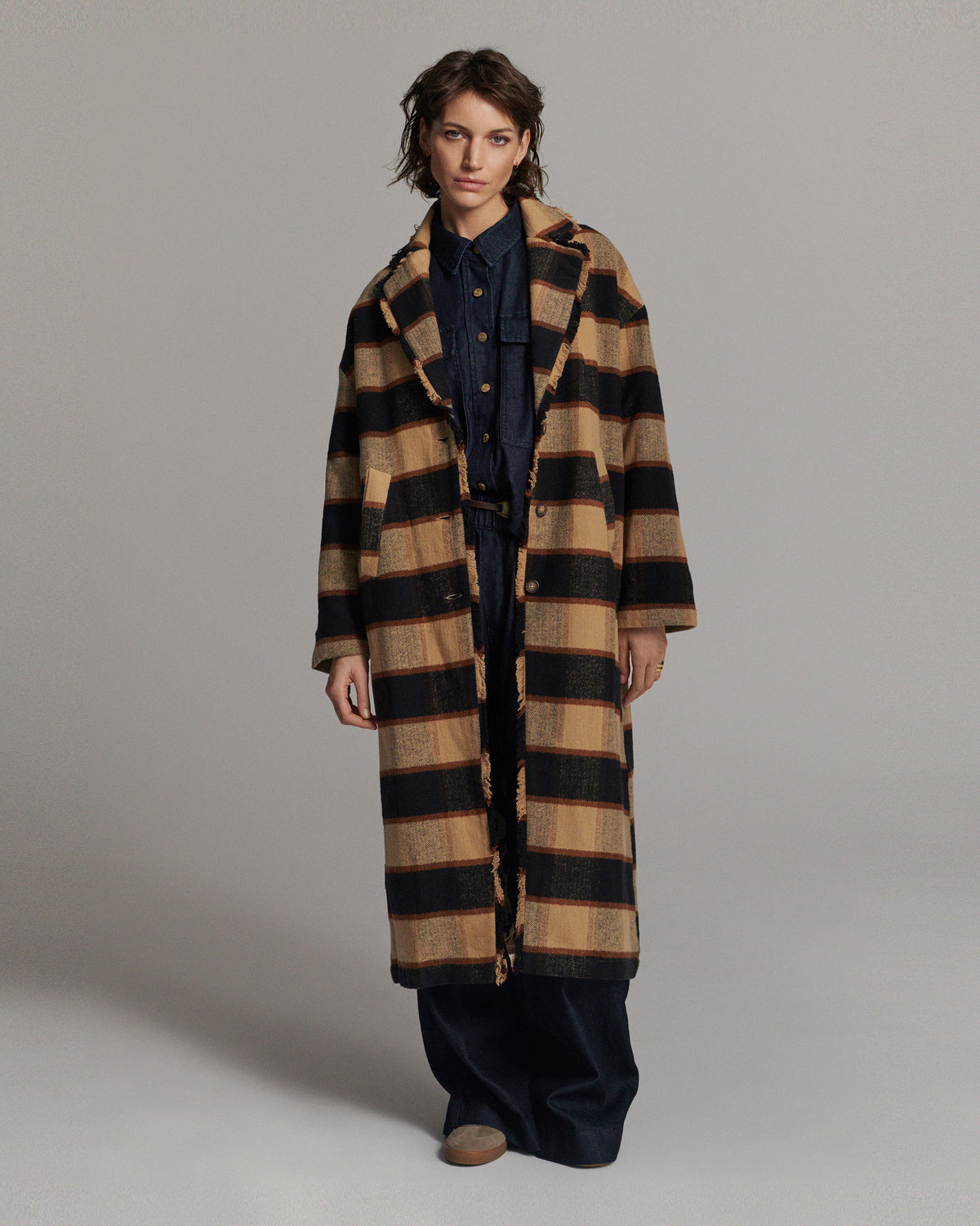 Summum Heavy Check Coat Multicolour
