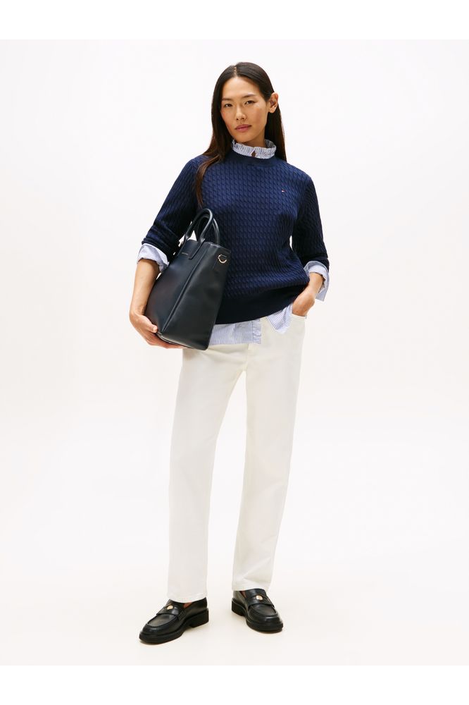 Tommy Hilfiger Navy Cable Fine Pullover Sweater