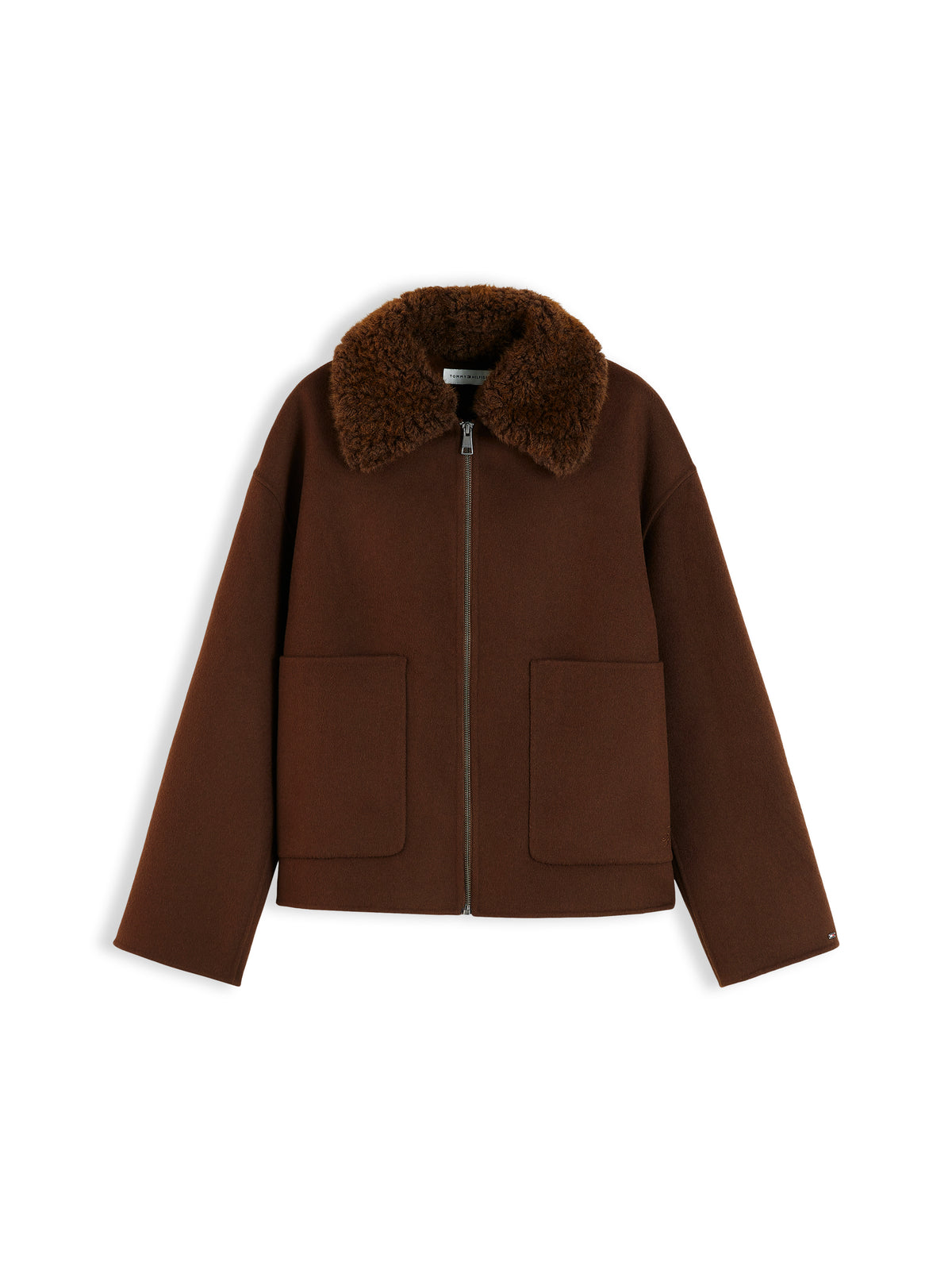 Tommy Hilfiger Wool Zip Jacket Legacy Brown