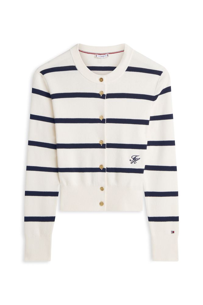 Tommy Hilfiger C-Neck Stripe Cardigan Calico/Navy