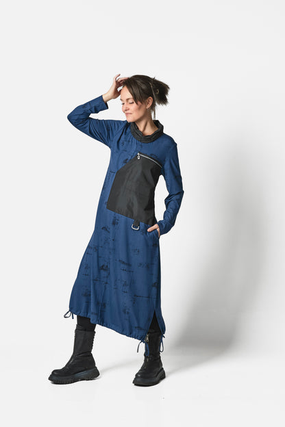 My Soul Print Dress Blue