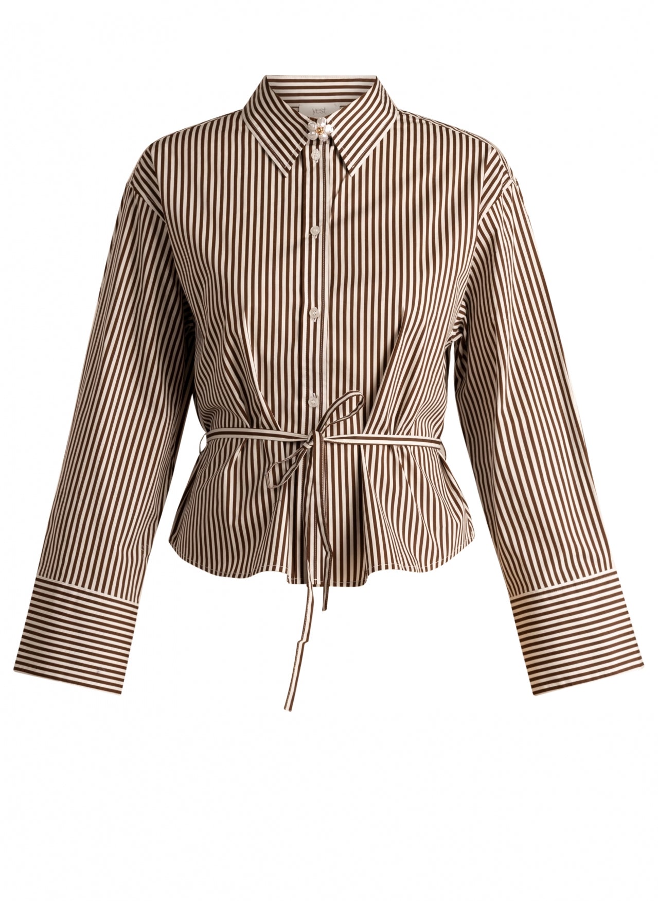 Yest Sona Shirt Mocca Brown / Off White