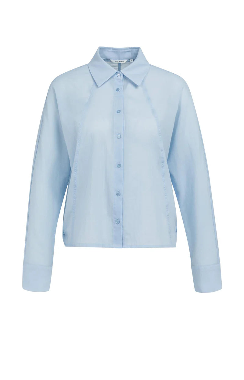 YAYA Angled Seam Blouse - Light Blue