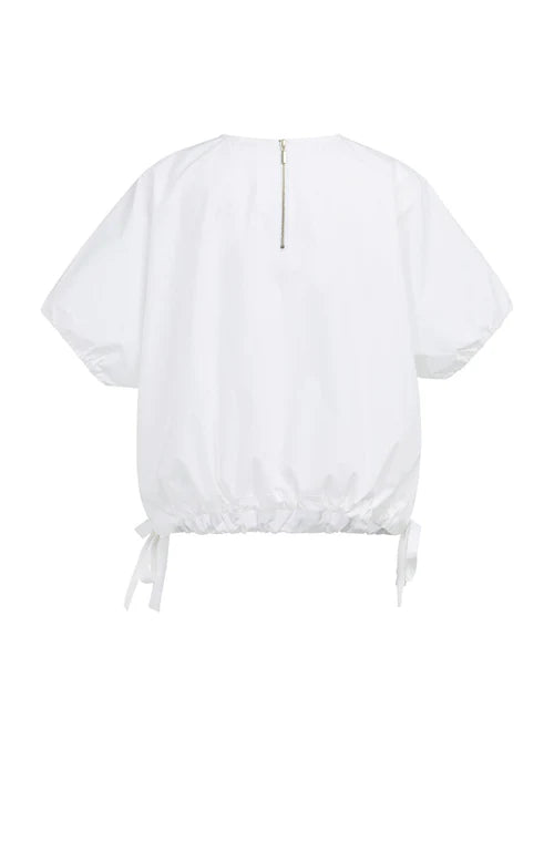 YAYA Adjustable Waist Top Pure White