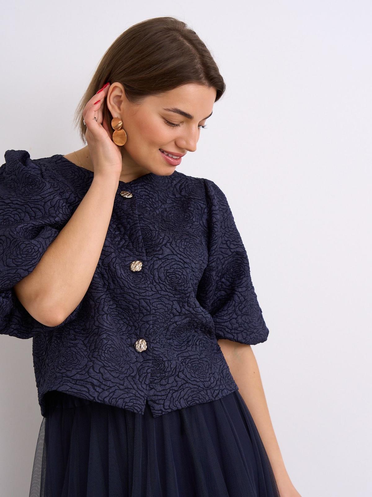 Kayla Navy Rose Blouse