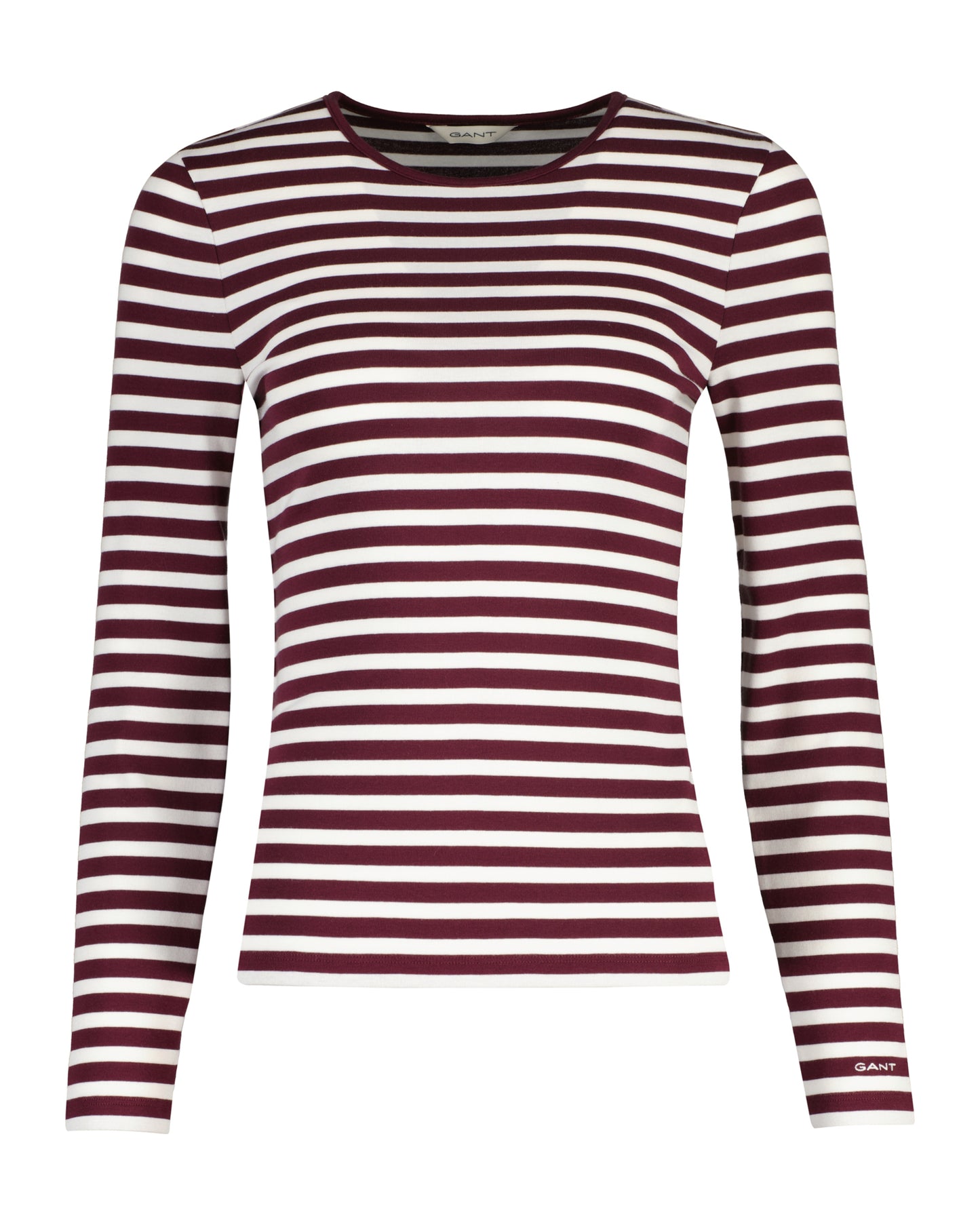 Gant Striped Long Sleeve T-Shirt-Darkened Wine