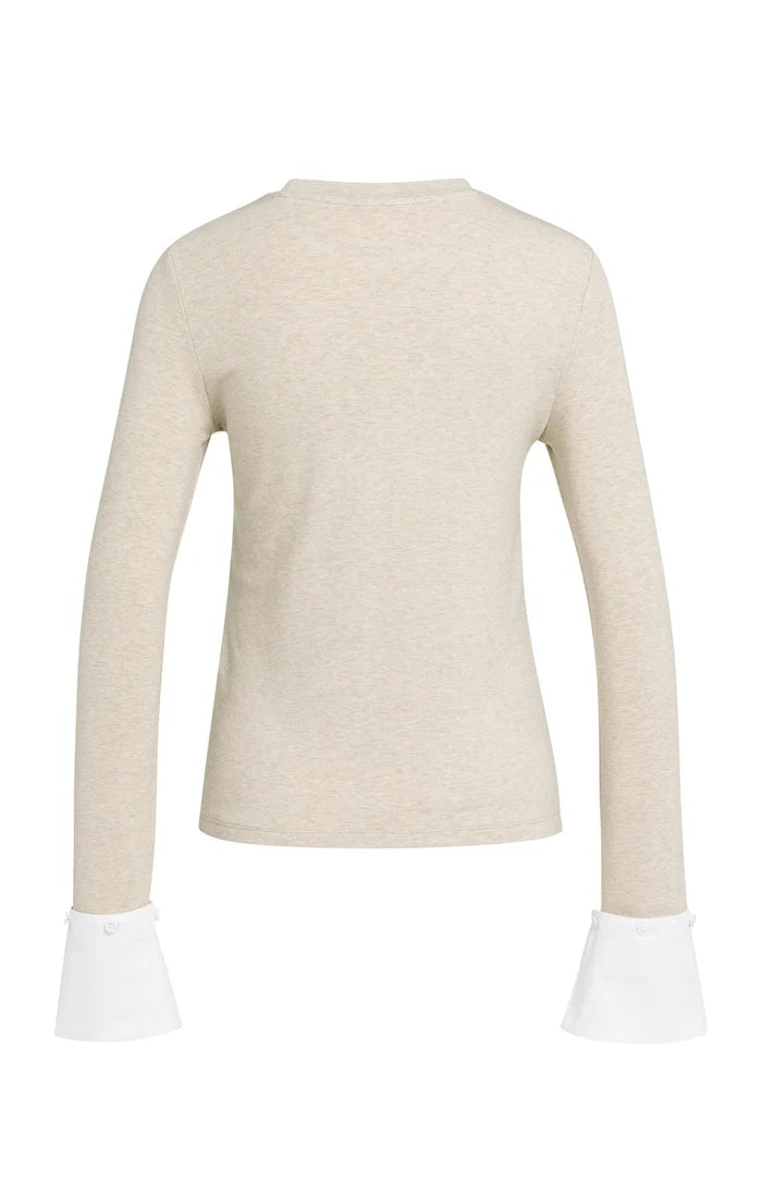 YAYA Jersey Top - Pure Cashmere Grey Melange