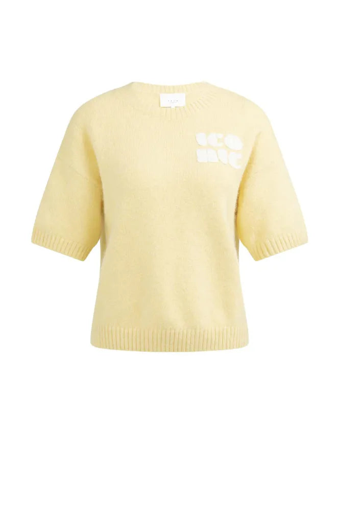 YAYA Short Sleeve Sweater Reed Yellow