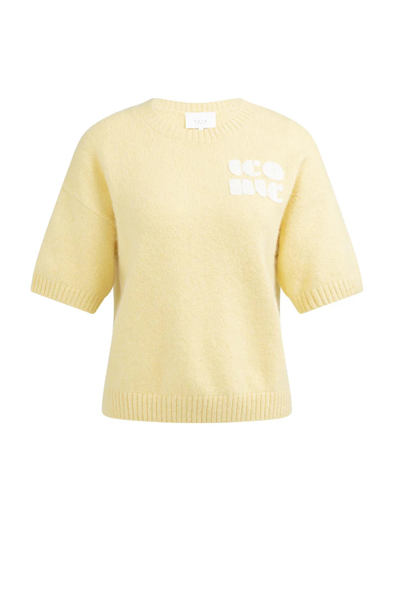 YAYA Short Sleeve Sweater Reed Yellow