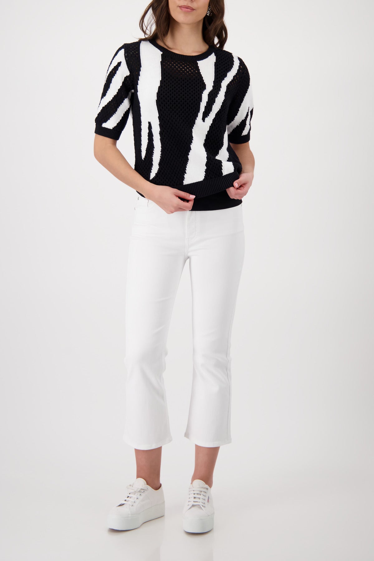 Monari Black Pattern Pullover 410909