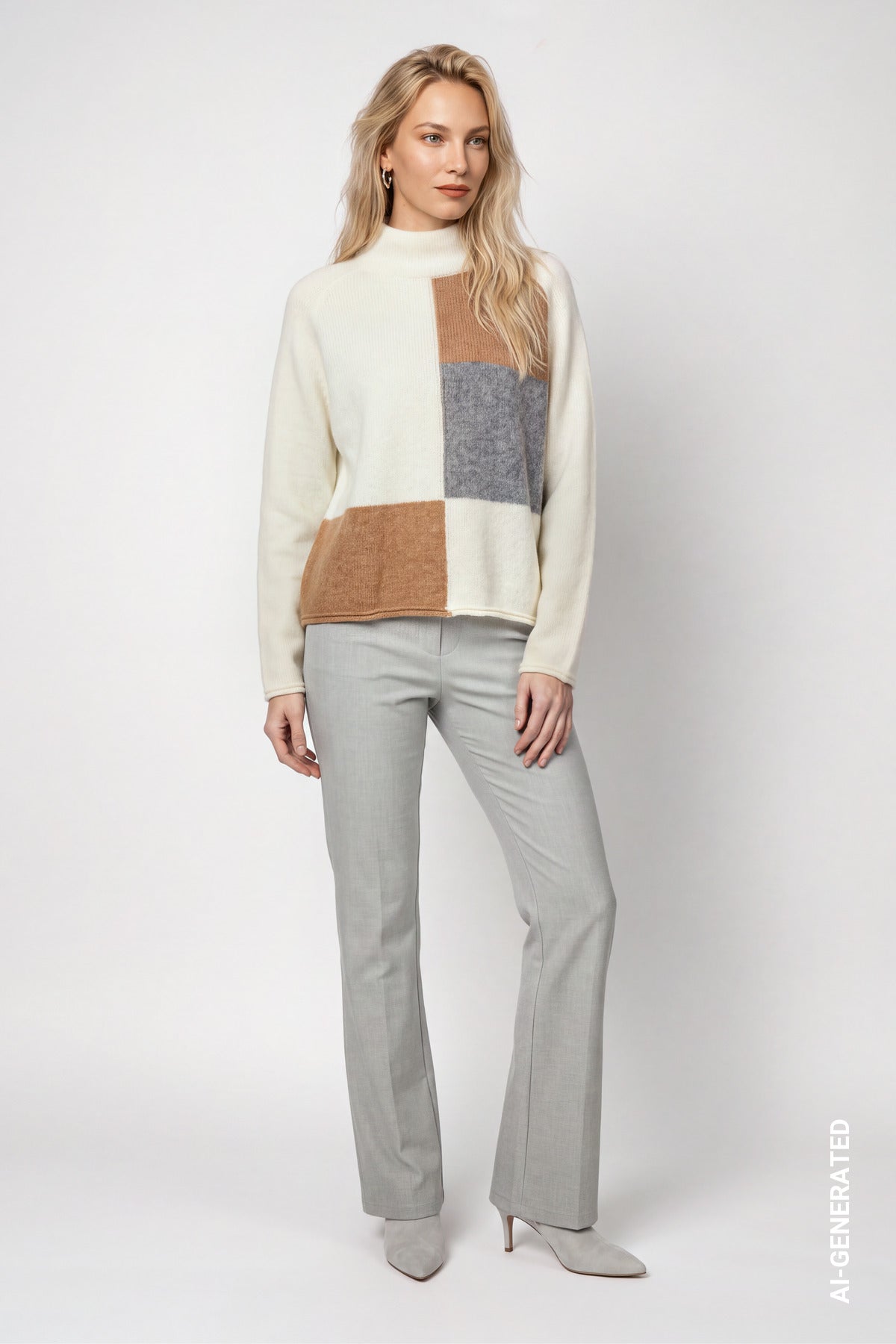 Monari Colourblock Pullover Antique White