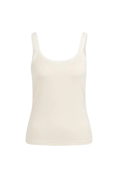 YAYA Mesh Detail Vest Top Creme Beige