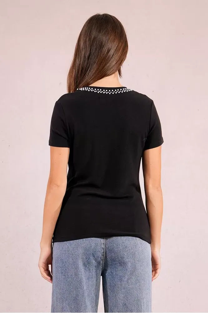 Molly Bracken Beaded Neck T-Shirt