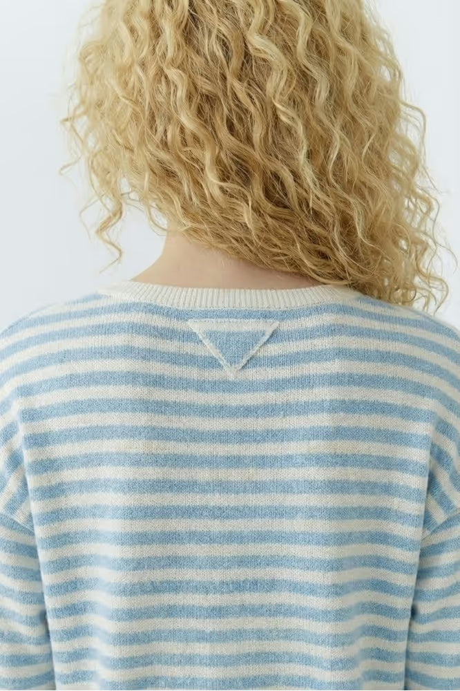 Oui Blue Stripe Pullover 97624