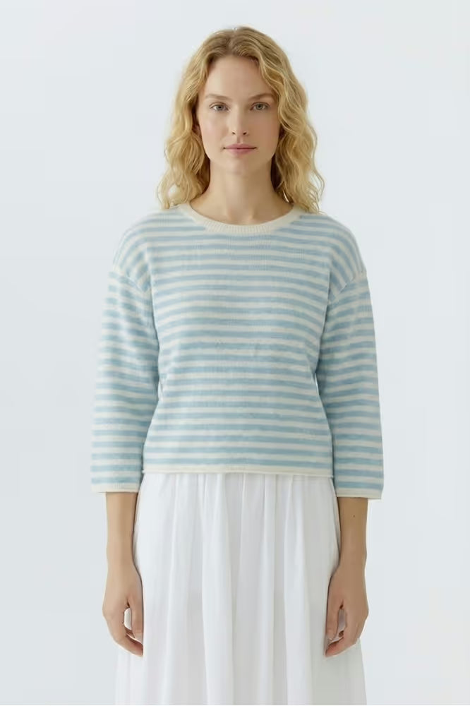 Oui Blue Stripe Pullover 97624