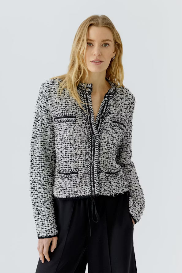 Oui Cardigan- Black/Off White 97887