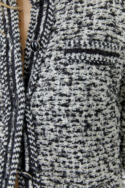 Oui Cardigan- Black/Off White 97887