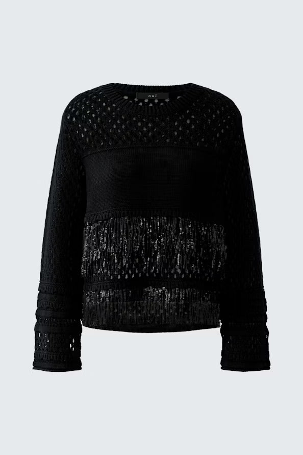Oui Sequin Fringe Detail-Black 97915