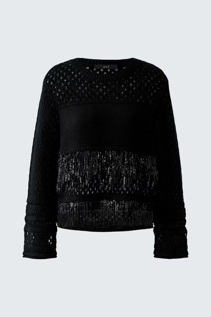 Oui Sequin Fringe Detail-Black 97915