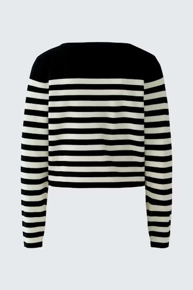 Oui Striped Pullover-Black/Off White 97919