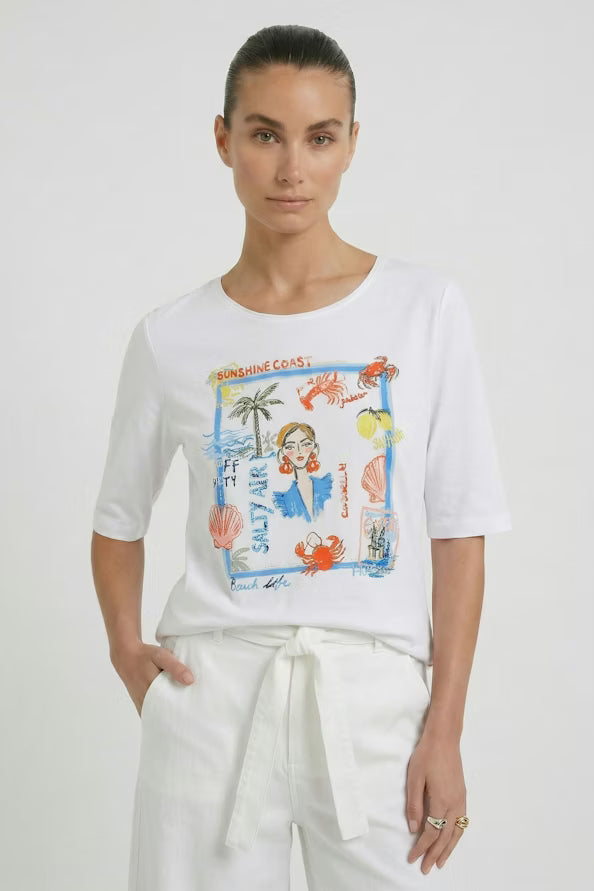 Oui Sunshine Coast Optic White T-shirt 98602