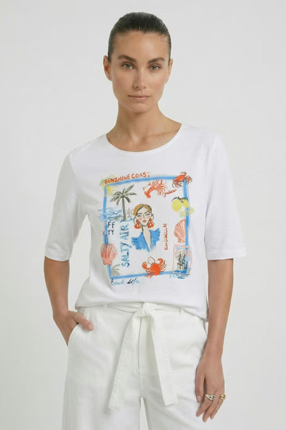 Oui Sunshine Coast Optic White T-shirt 98602