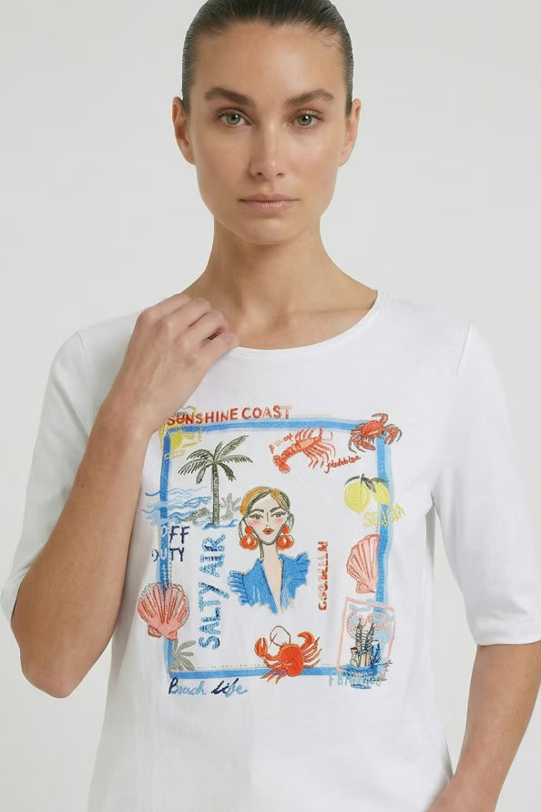 Oui Sunshine Coast Optic White T-shirt 98602