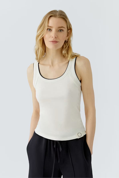 Oui White/Black Tank Top-98631