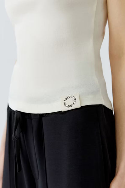 Oui White/Black Tank Top-98631