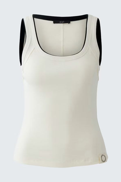 Oui White/Black Tank Top-98631