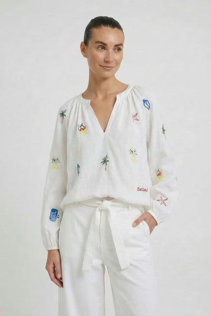 Oui Embroidered Detail Tunic 99238