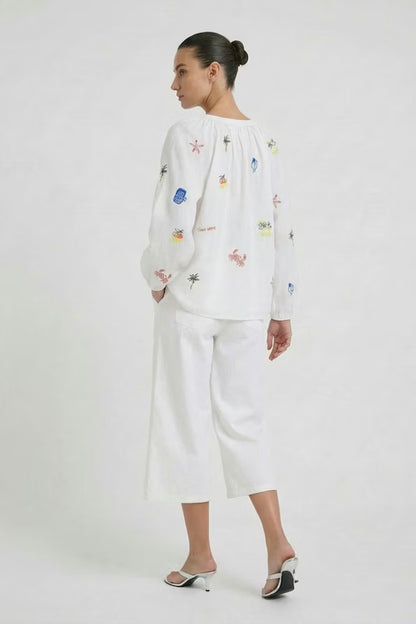 Oui Embroidered Detail Tunic 99238