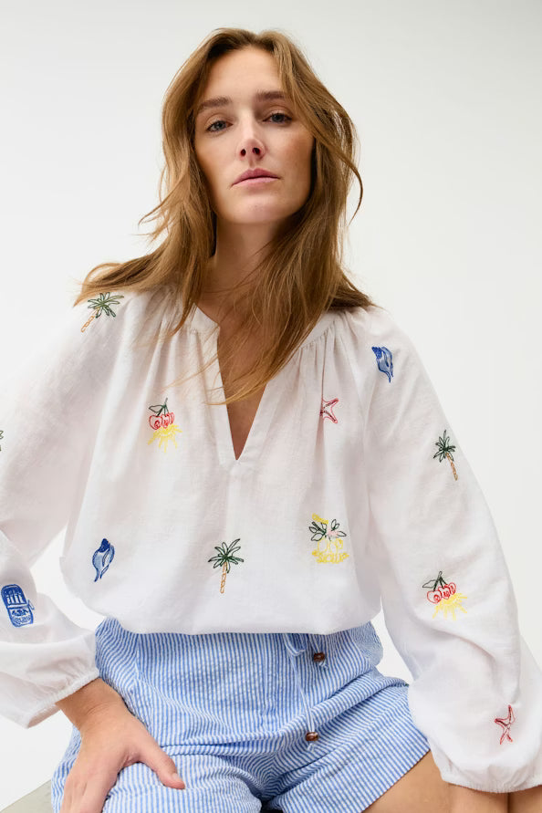 Oui Embroidered Detail Tunic 99238