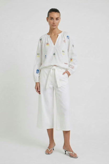 Oui Embroidered Detail Tunic 99238