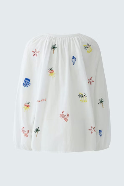Oui Embroidered Detail Tunic 99238