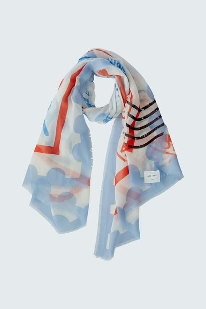 Oui White/Blue Scarf 99254