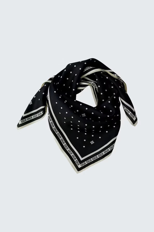 Oui Scarf-Black/Off White 99258