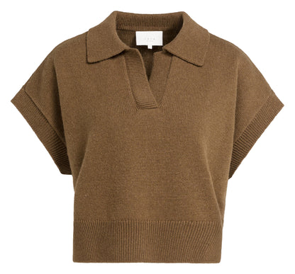 YAYA Knitted Spencer Teak Brown Melange